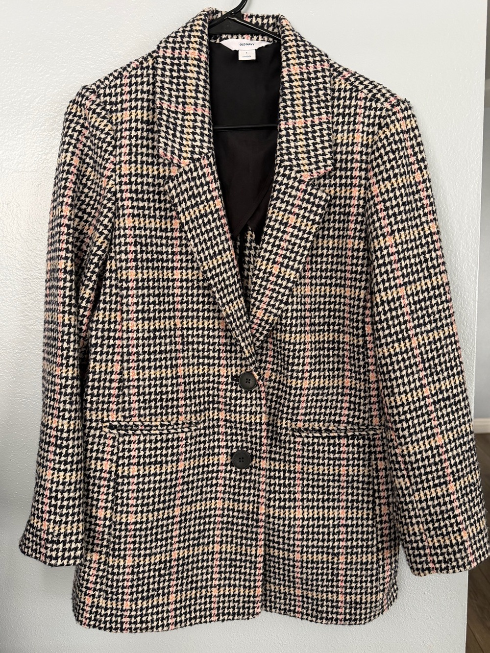 Old Navy Multi Colored Houndstooth Jacket Size S
